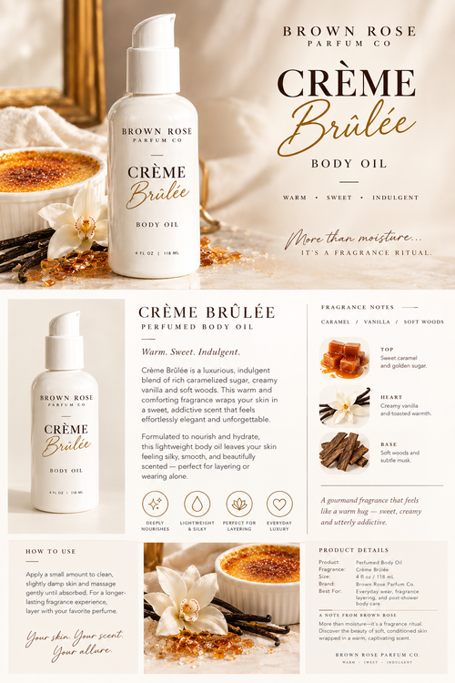 Crème Brûlée Body Oil | 4 oz Luxury Scented Oil